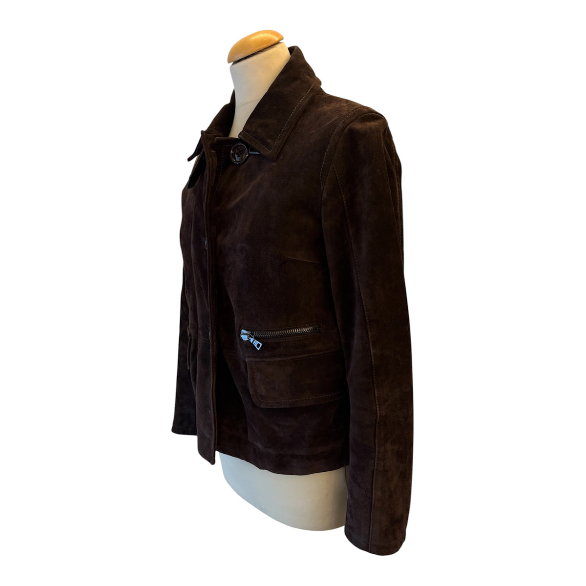 PRADA Vintage Fur Lined Suede Jacket Size IT 38 (XS)