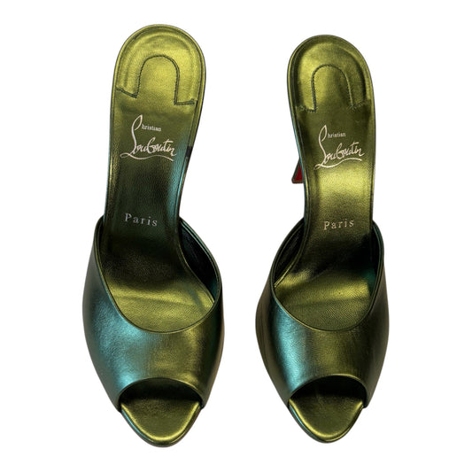 CHRISTIAN LOUBOUTIN Me Dolly Metallic Mules Size 40,5