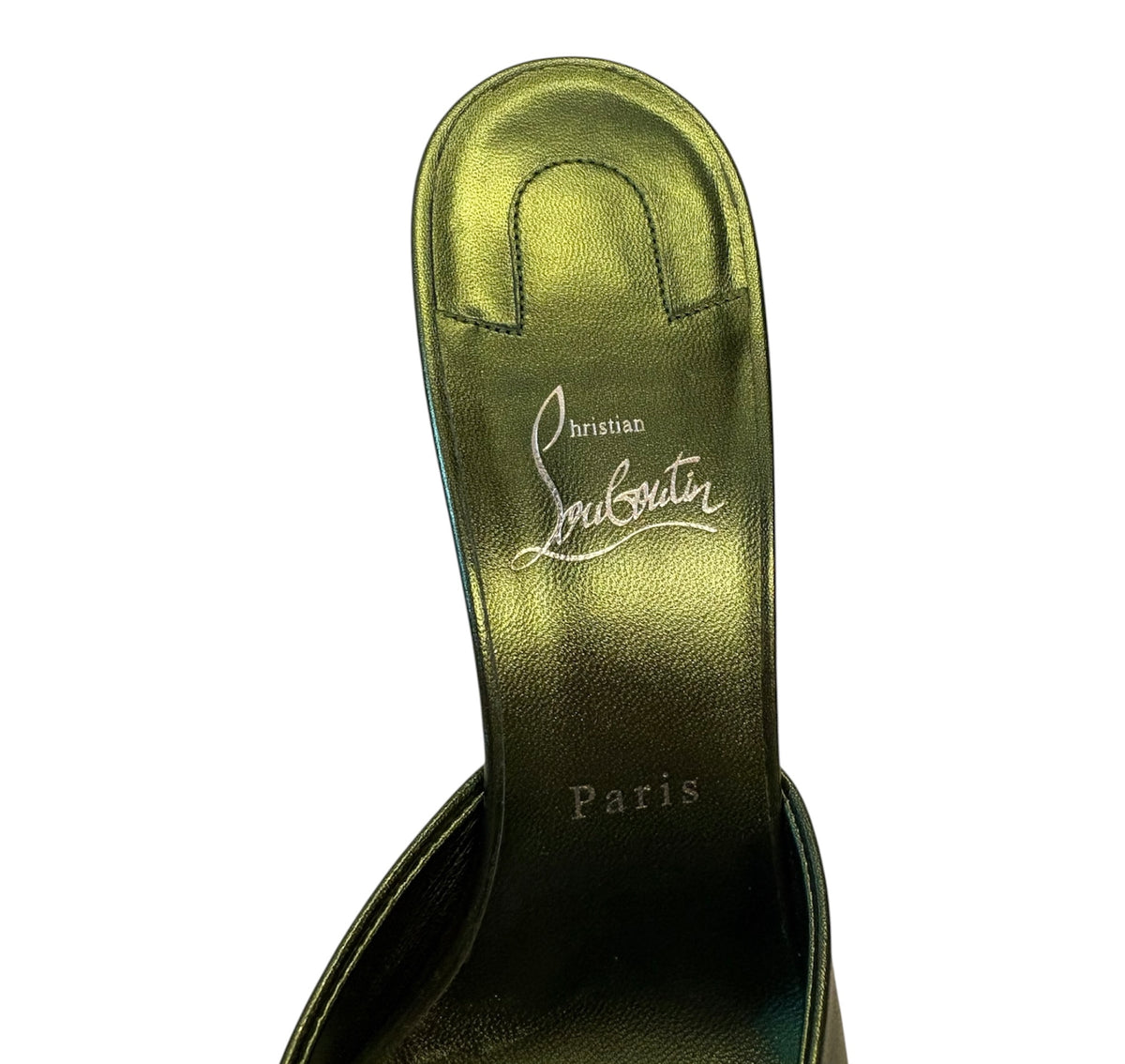CHRISTIAN LOUBOUTIN Me Dolly Metallic Mules Size 40,5