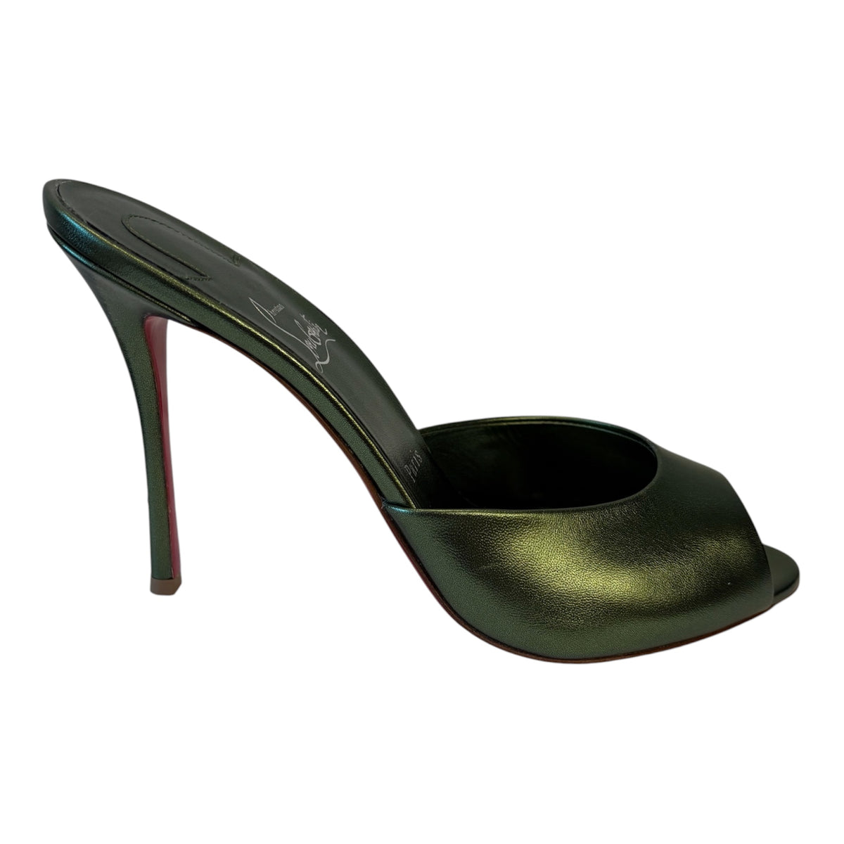 CHRISTIAN LOUBOUTIN Me Dolly Metallic Mules Size 40,5