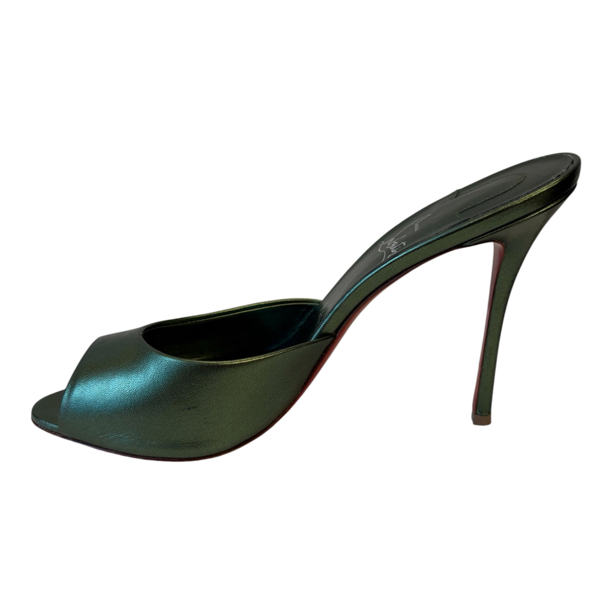 CHRISTIAN LOUBOUTIN Me Dolly Metallic Mules Size 40,5