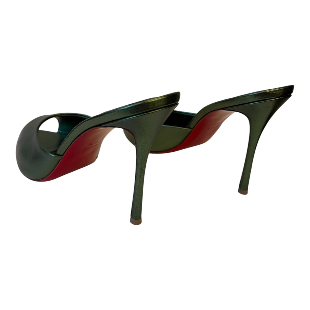 CHRISTIAN LOUBOUTIN Me Dolly Metallic Mules Size 40,5