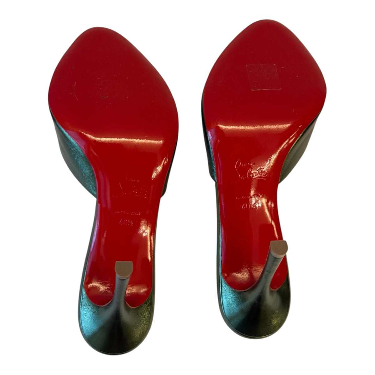 CHRISTIAN LOUBOUTIN Me Dolly Metallic Mules Size 40,5