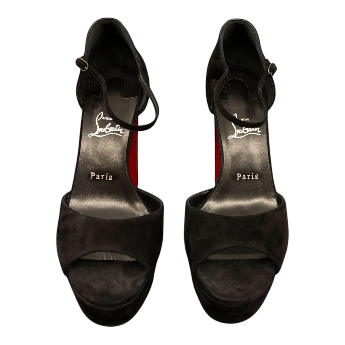 CHRISTIAN LOUBOUTIN Sandaloo 130 Suede Platform Sandals Size 41