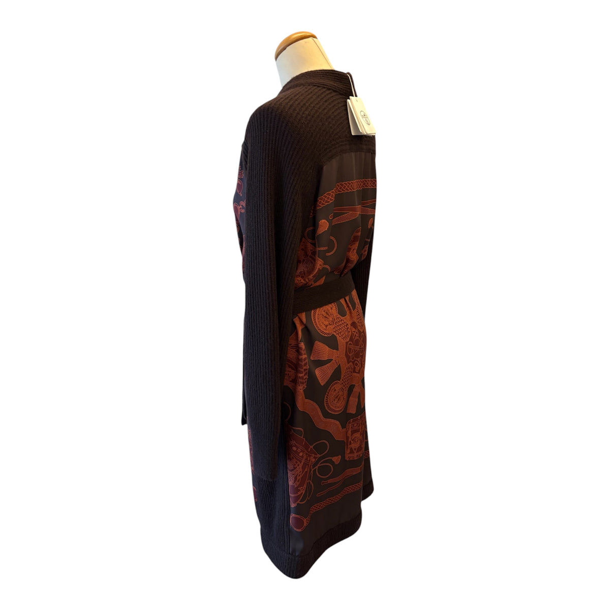 HERMÈS “Les Tambours Finesse” Twillaine Long Cardigan Size Fr 34