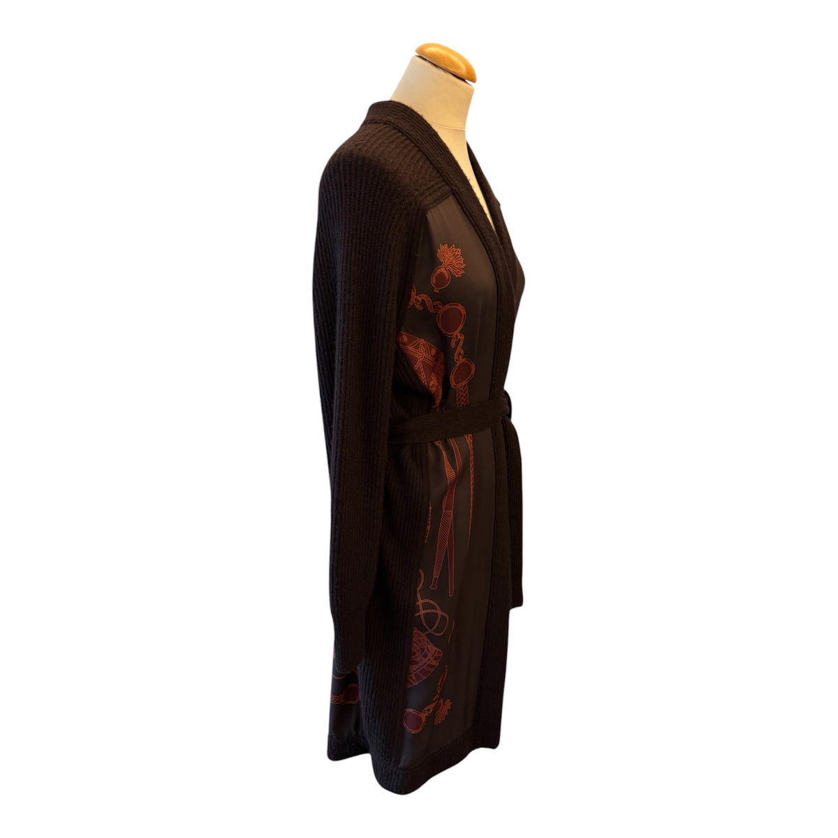 HERMÈS “Les Tambours Finesse” Twillaine Long Cardigan Size Fr 34