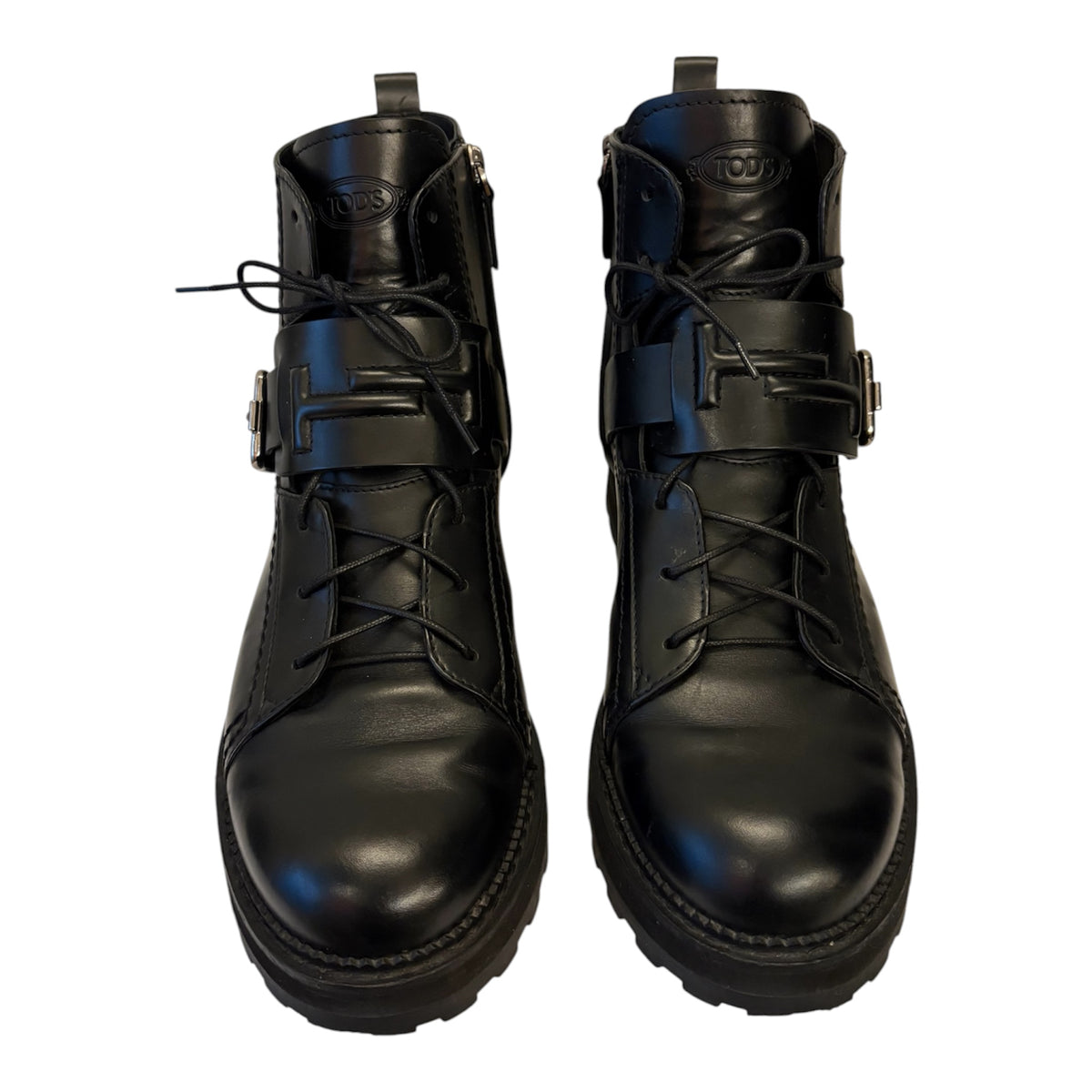 TOD’S Leather Buckled Combat Boots Size 40