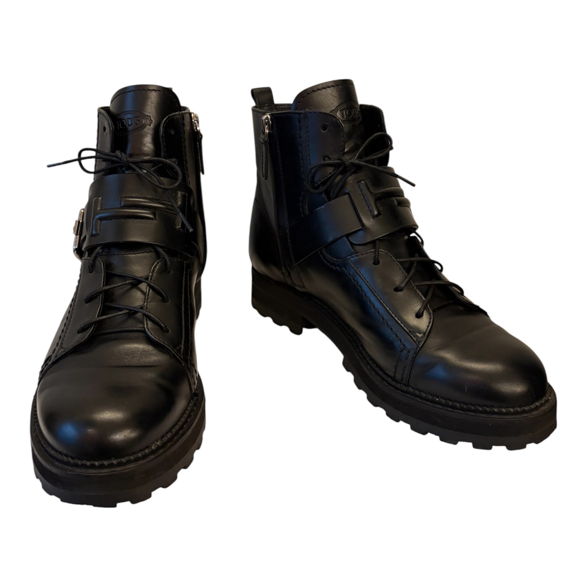 TOD’S Leather Buckled Combat Boots Size 40