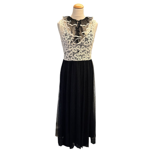 RED VALENTINO Heart Lace & Tulle Maxi Dress Size IT 40