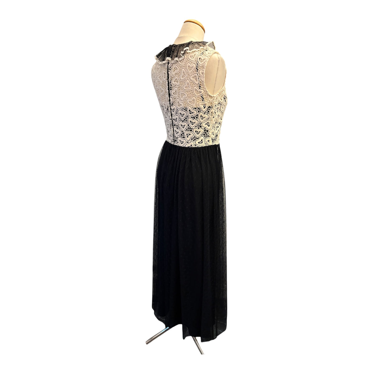 RED VALENTINO Heart Lace & Tulle Maxi Dress Size IT 40