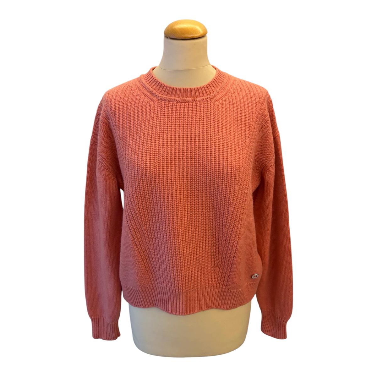 HERMÈS Rib-Knit Cashmere Crewneck Sweater Size 34