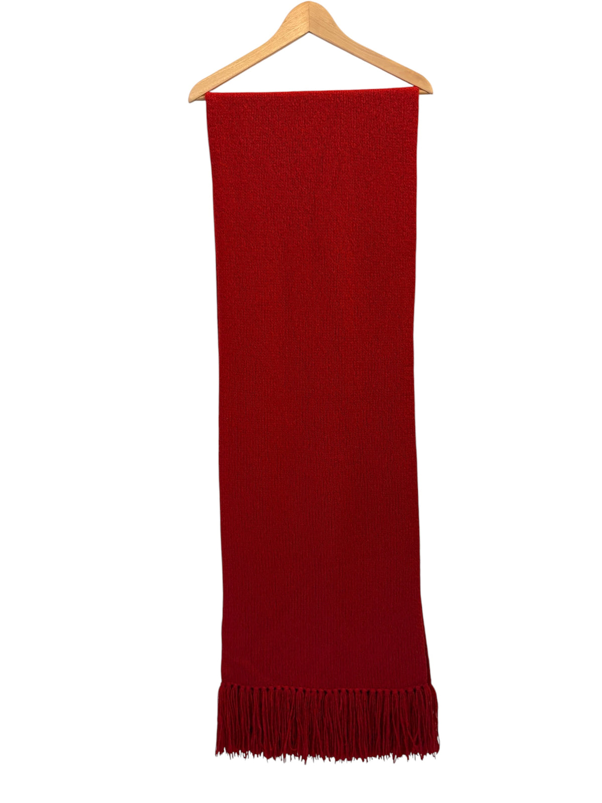 HERMÈS Red Knit Cashmere Scarf