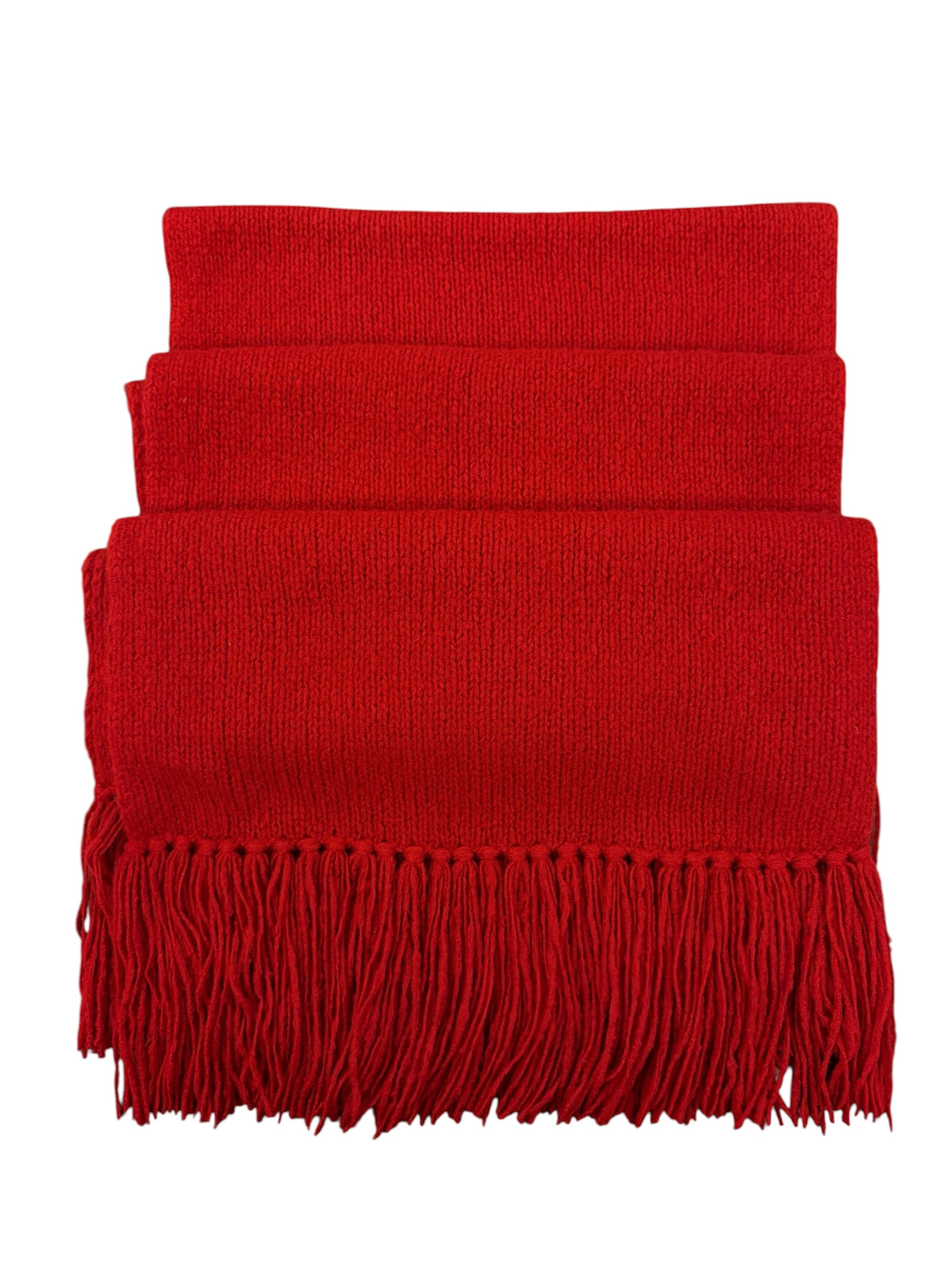 HERMÈS Red Knit Cashmere Scarf