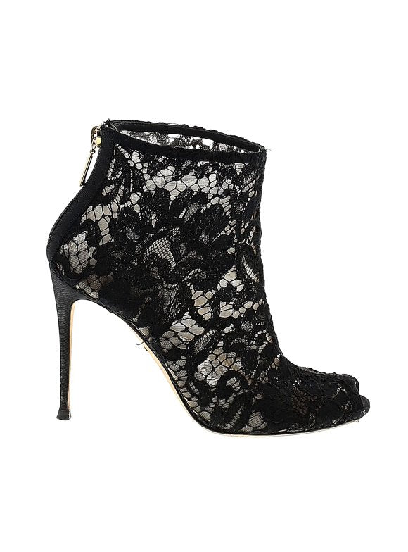 DOLCE & GABBANA Lace Ankle Boots Size 39.5