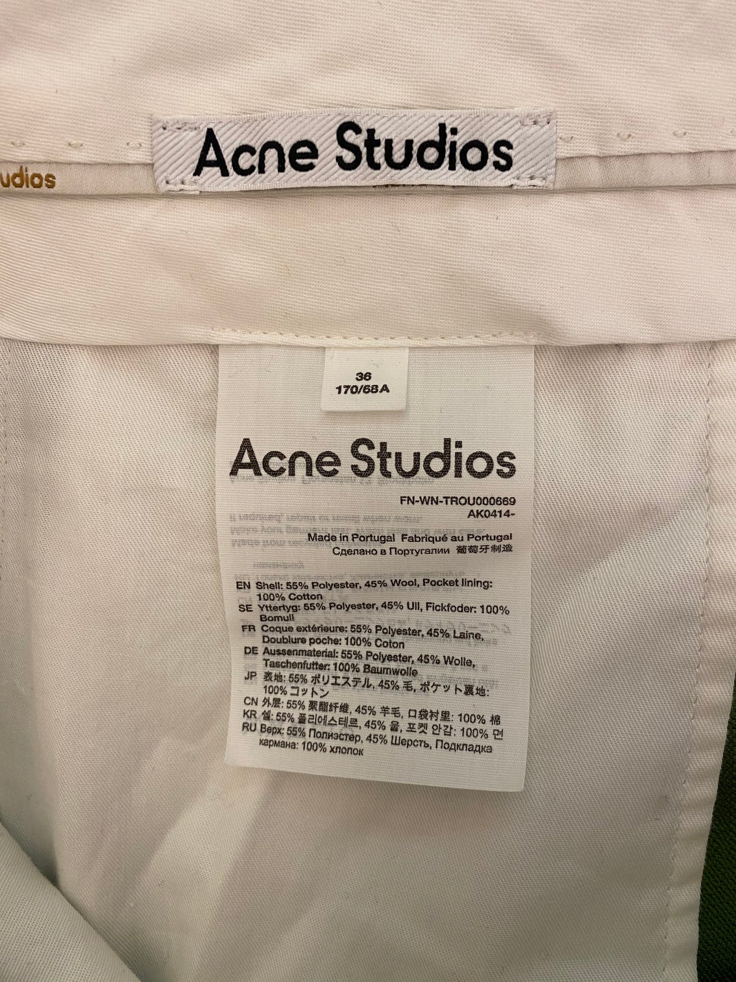 ACNE STUDIOS Trousers Size 36
