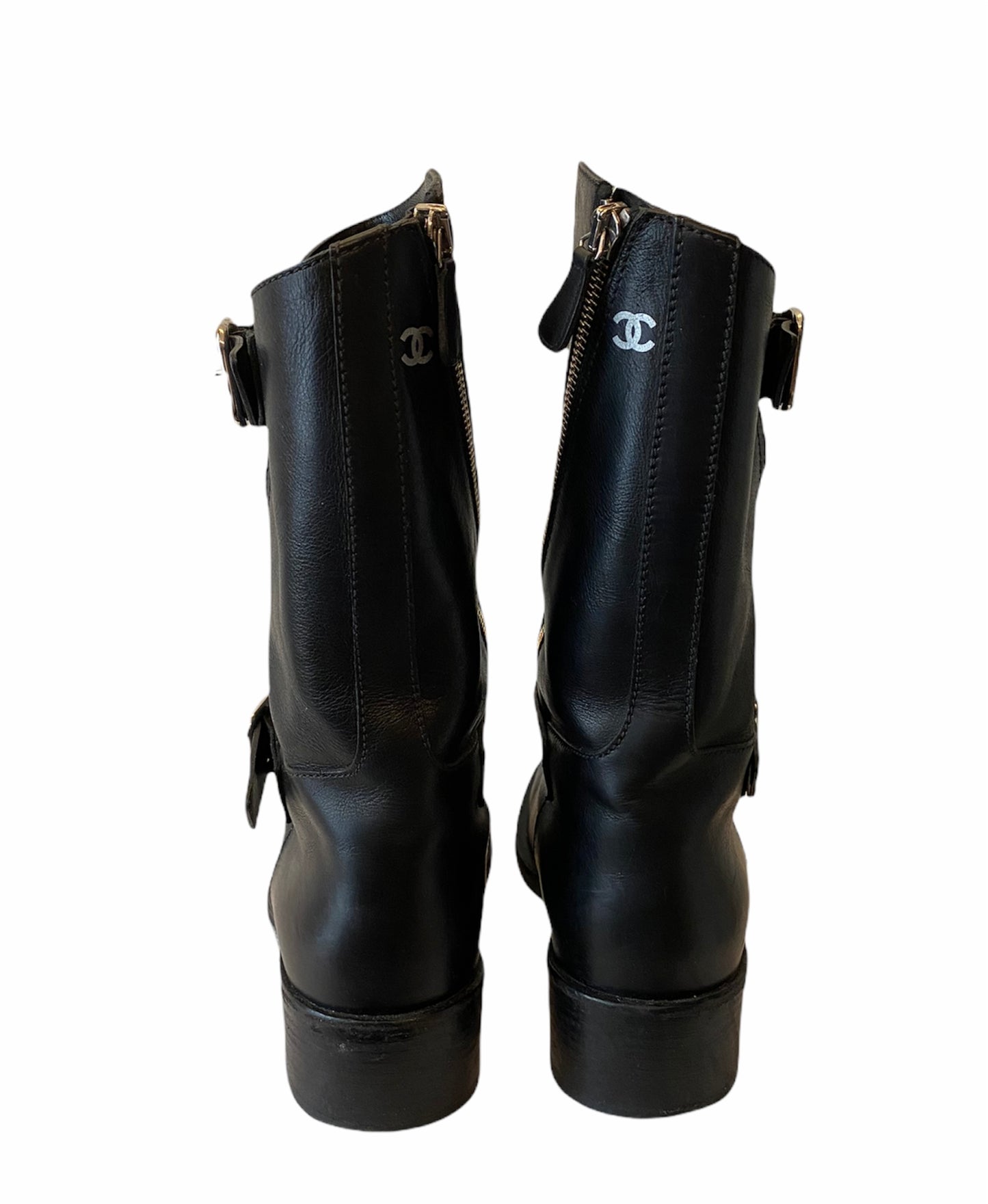 CHANEL Leather Boots Size 39,5